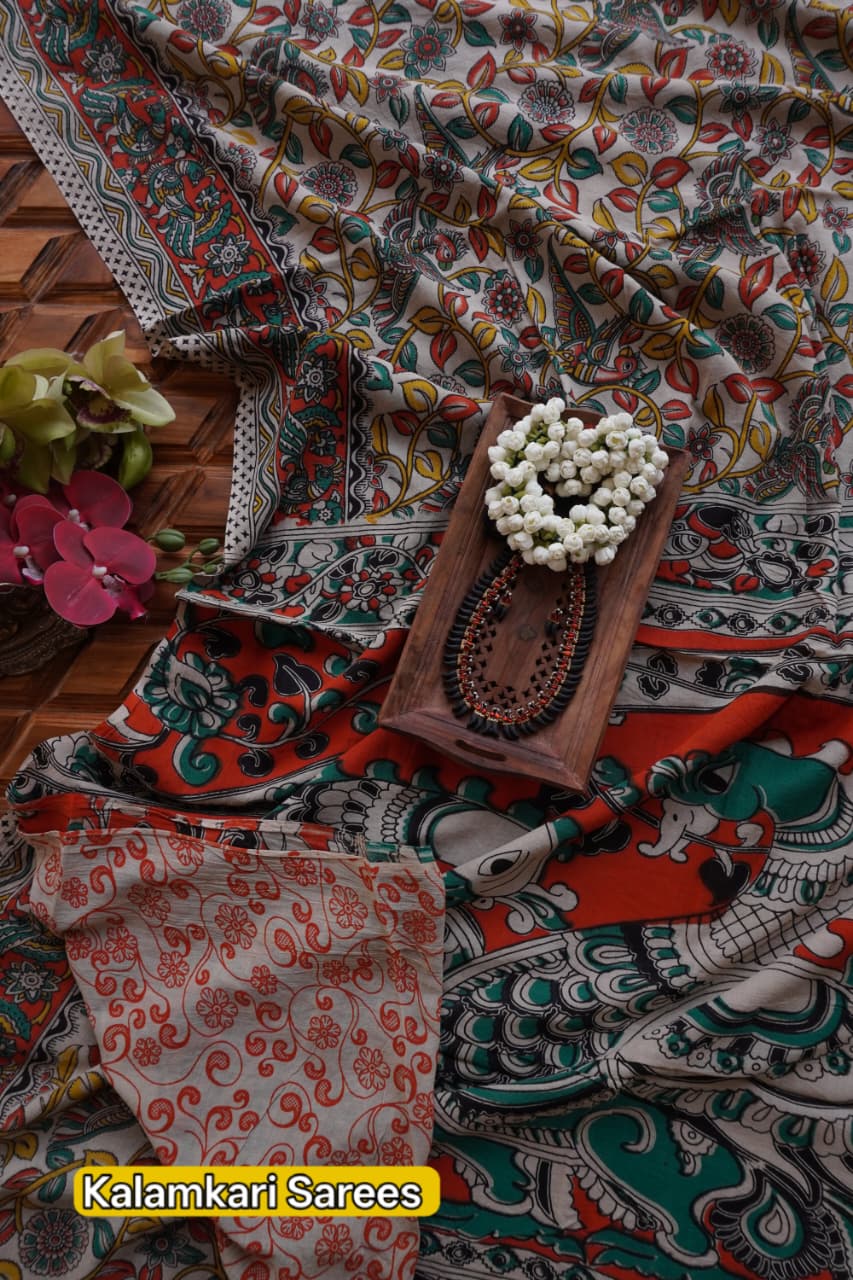 Kalamkari Cotton  Sarees