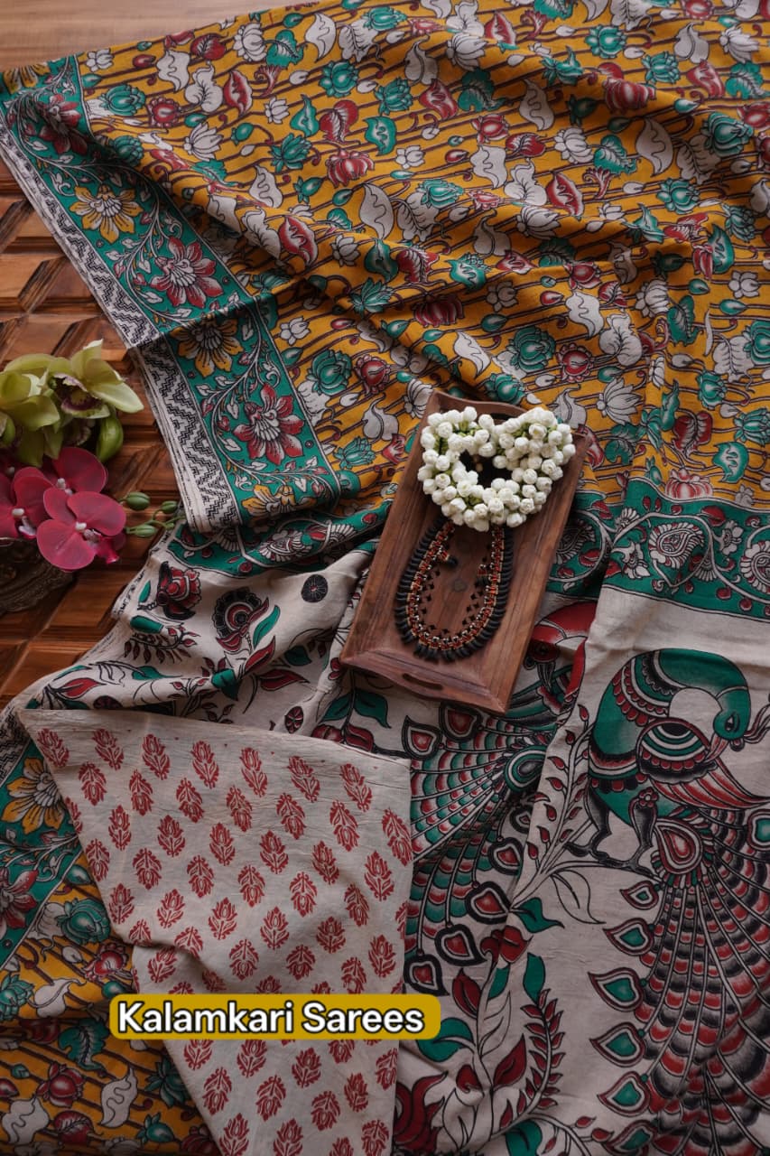 Kalamkari Cotton  Sarees